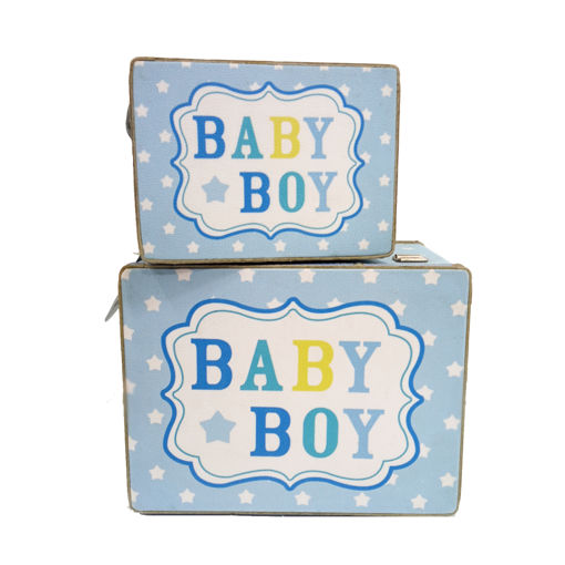Picture of BABY BOY HEART&STAR LUGGAGE BOX SET